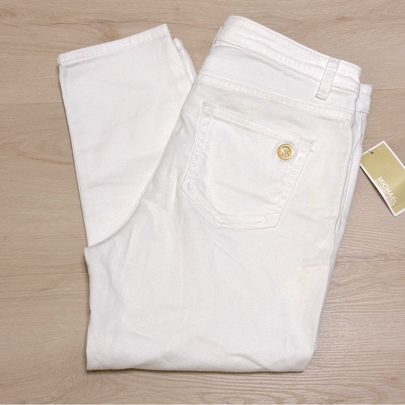 MICHAEL KORS Cropped Skinny White Jeans Sz 10 NWT - Picture 10 of 11